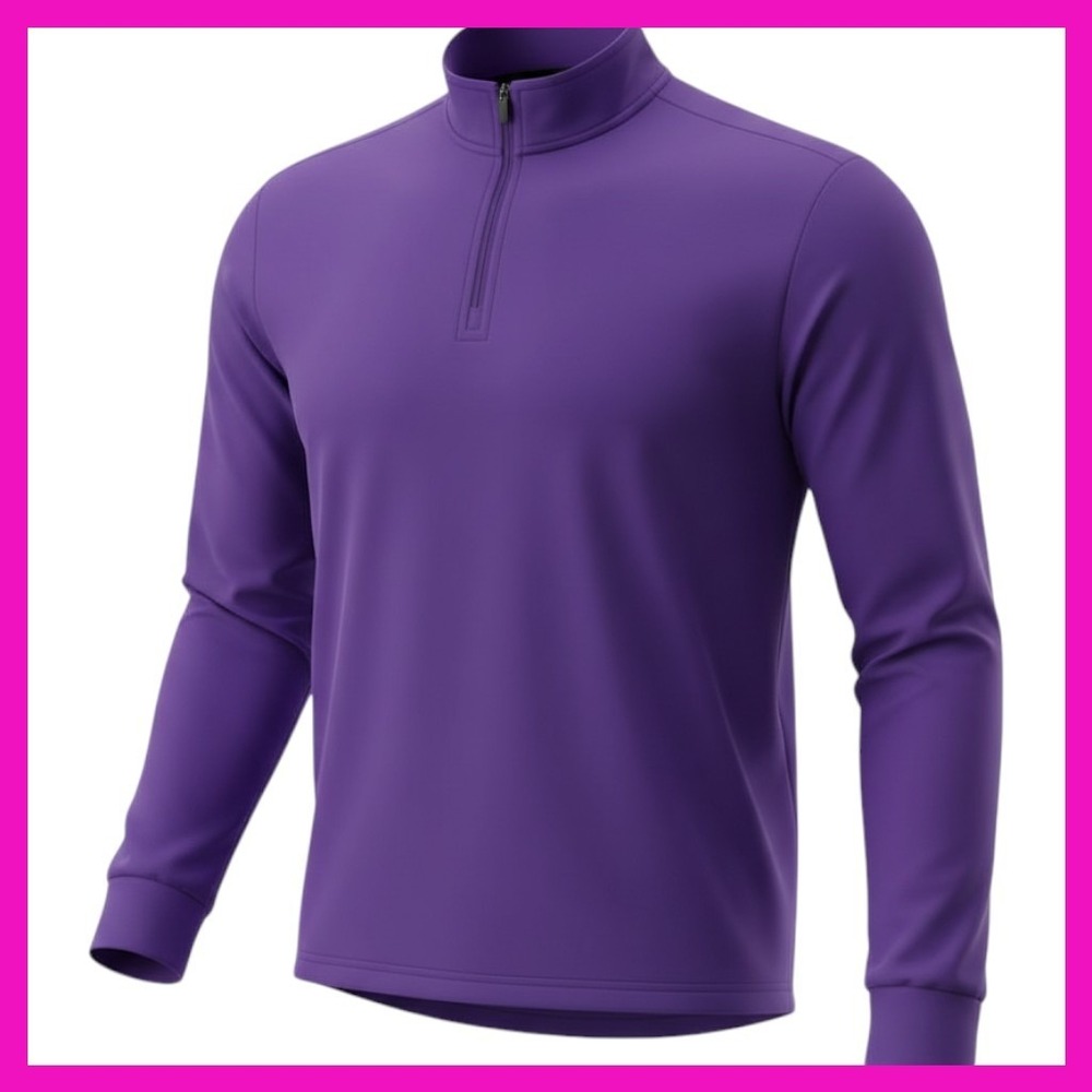NWT Adidas Climalite Purple Long Sleeve 1/4 Zip Athletic‎ Pullover XL